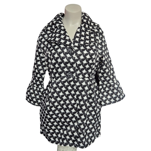 NEW Retro Threads Black & White Houndstooth Coat SMALL - Picture 1 of 11